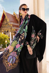 Maria B M Prints Winter Collection Maria B M Prints 25/Vol 2/2B/Winter Edit/Black/Twill Linen/Wool Shawl