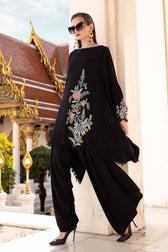 Maria B M Prints Winter Collection Maria B M Prints 25/Vol 2/2B/Winter Edit/Black/Twill Linen/Wool Shawl