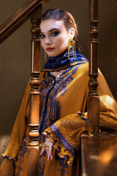 Maria B M Prints Winter Collection Maria B M Prints 25/Vol 2/3A/Winter Edit/Mustard/Twill Linen/Wool Shawl