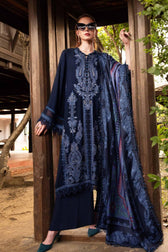 Maria B M Prints Winter Collection Maria B M Prints 25/Vol 2/3B/Winter Edit/Blue/Twill Linen/Wool Shawl