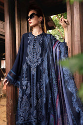 Maria B M Prints Winter Collection Maria B M Prints 25/Vol 2/3B/Winter Edit/Blue/Twill Linen/Wool Shawl