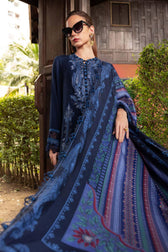 Maria B M Prints Winter Collection Maria B M Prints 25/Vol 2/3B/Winter Edit/Blue/Twill Linen/Wool Shawl