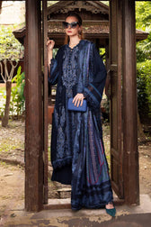 Maria B M Prints Winter Collection Maria B M Prints 25/Vol 2/3B/Winter Edit/Blue/Twill Linen/Wool Shawl