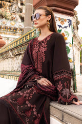 Maria B M Prints Winter Collection Maria B M Prints 25/Vol 2/4A/Winter Edit/Brown/Twill Linen/Wool Shawl