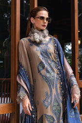 Maria B M Prints Winter Collection Maria B M Prints 25/Vol 2/6A/Winter Edit/Coffee/Twill Linen/Wool Shawl