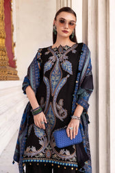 Maria B M Prints Winter Collection Maria B M Prints 25/Vol 2/6B/Winter Edit/Black/Twill Linen/Wool Shawl