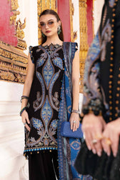 Maria B M Prints Winter Collection Maria B M Prints 25/Vol 2/6B/Winter Edit/Black/Twill Linen/Wool Shawl