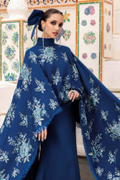Maria B M Prints Winter Collection Maria B M Prints 25/Vol 2/8B/Winter Edit/Electric Blue/Twill Linen/Wool Shawl