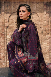 Maria B M Prints/Fall Edit 26/2 B/Cambric/Purple/Silk Dupatta