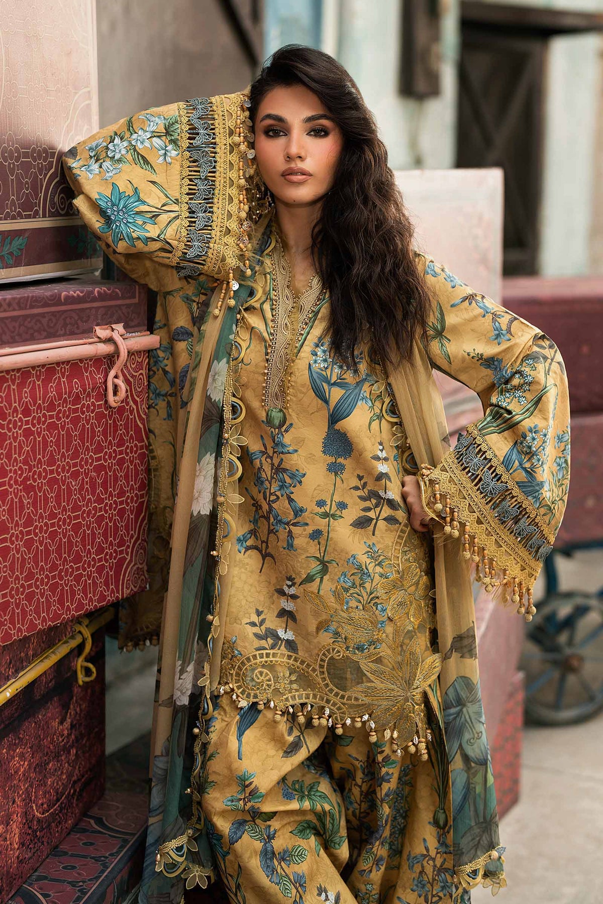 Maria B M Prints/Fall Edit 26/6 A/Cambric/Mustard