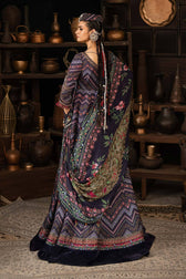 Maria B M Prints/Fall Edit 26/7 A/Cambric/Blue/Silk Dupatta