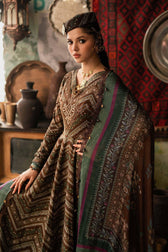 Maria B M Prints/Fall Edit 26/7 B/Cambric/Brown/Silk Dupatta