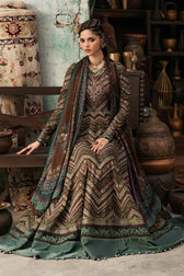 Maria B M Prints/Fall Edit 26/7 B/Cambric/Brown/Silk Dupatta
