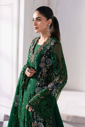 Maria B Mbroidered 25/Crystal Embedded/Emerald Green