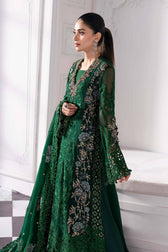 Maria B Mbroidered 25/Crystal Embedded/Emerald Green
