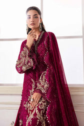 Restocked/Maria B Mbroidered 25/D 3/Magenta/Crystal Embedded