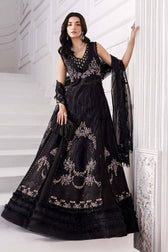 Restocked/Maria B Mbroidered 25/D 4/Black/Crystal Embedded