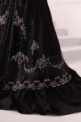 Restocked/Maria B Mbroidered 25/D 4/Black/Crystal Embedded
