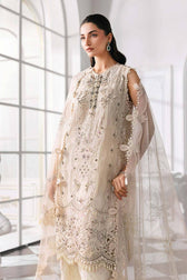 Restocked/Maria B Mbroidered 25/D 7/Off White/Crystal Embedded/