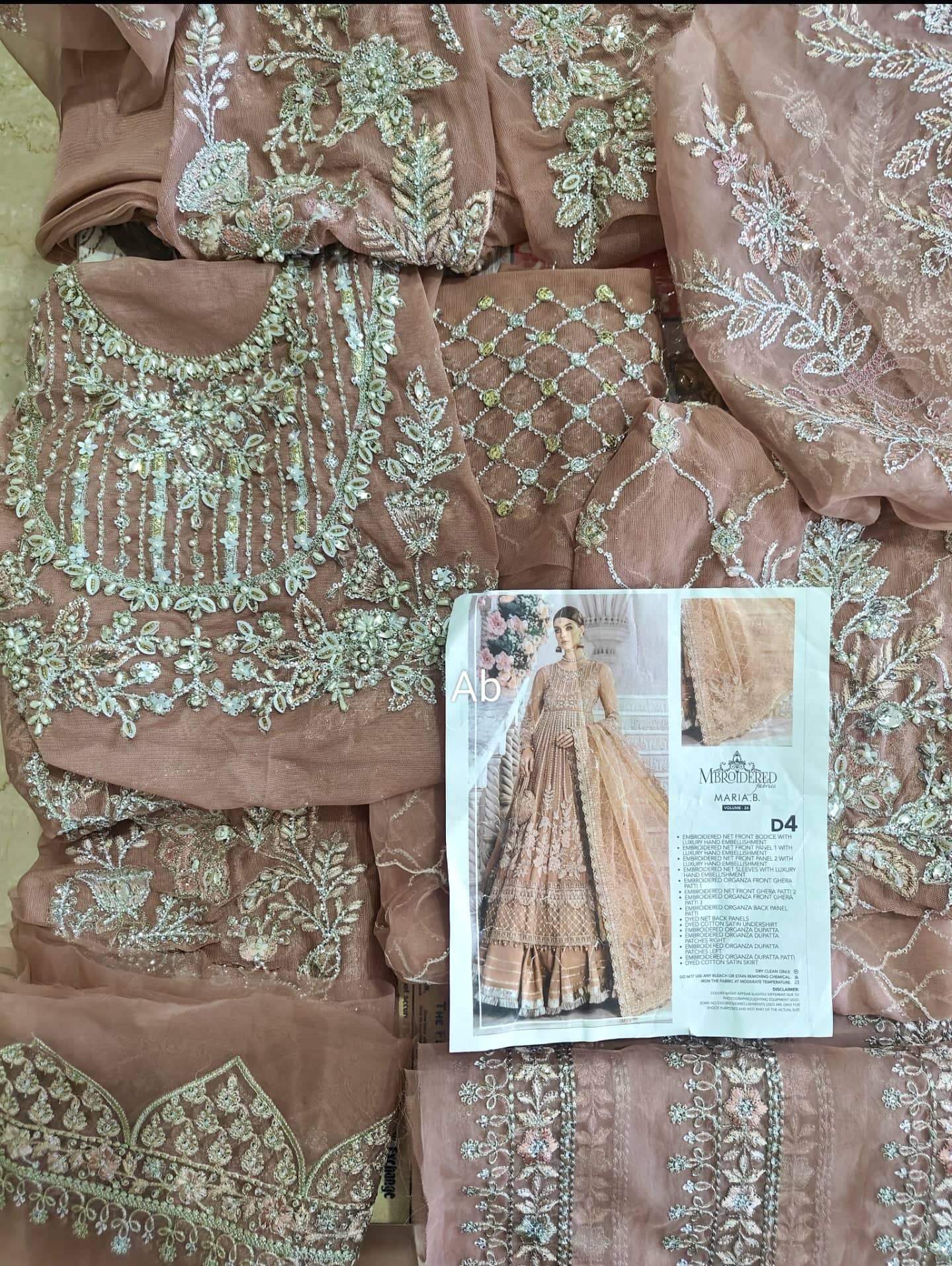 Maria B Mbroidered open pics Open Pic/Maria B Mbroidered/Ash Pink/BD 2804