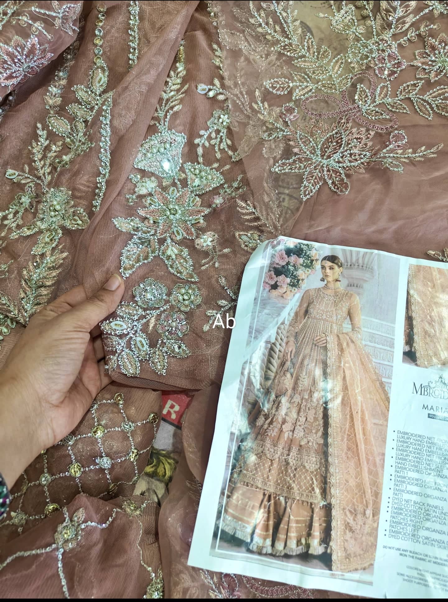 Maria B Mbroidered open pics Open Pic/Maria B Mbroidered/Ash Pink/BD 2804