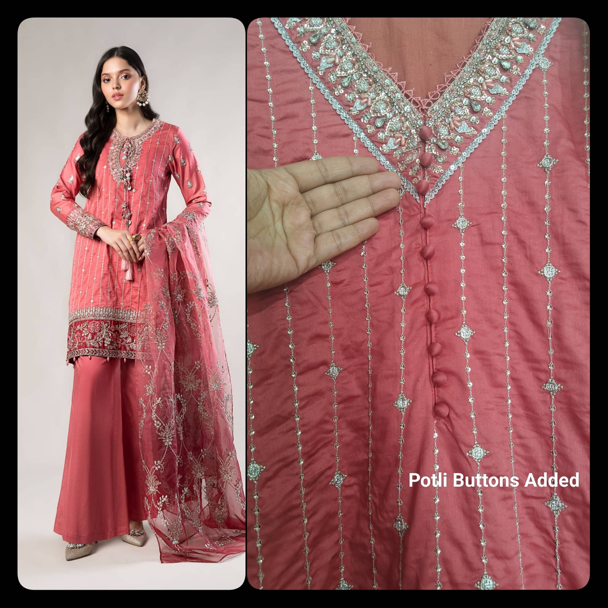 Ready To Wear/Stitched/Maria B Sateen/Size -M