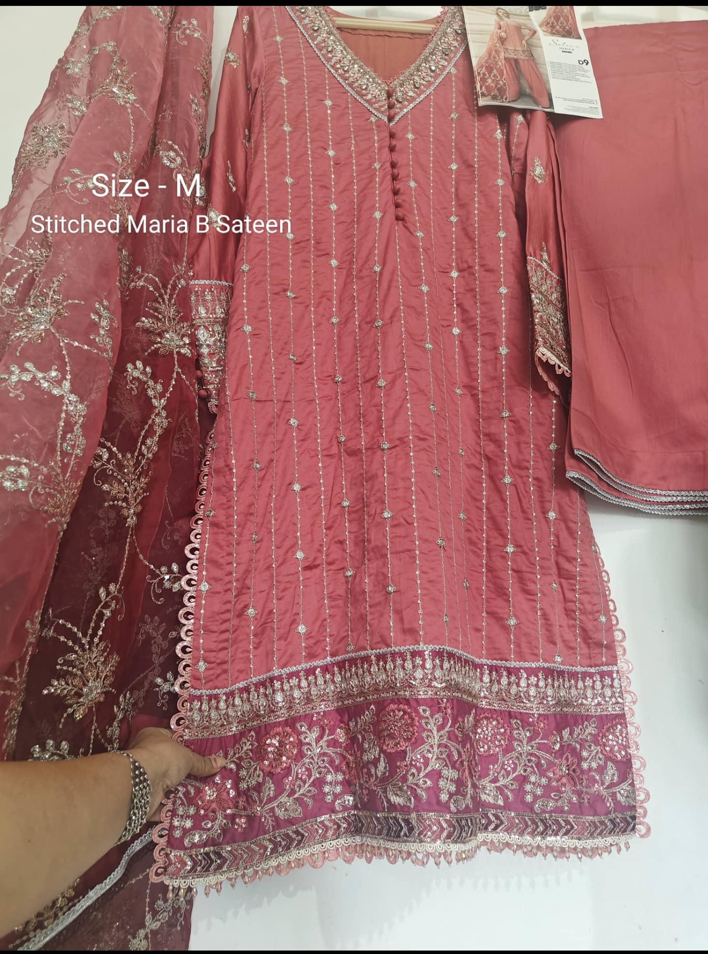Ready To Wear/Stitched/Maria B Sateen/Size -M