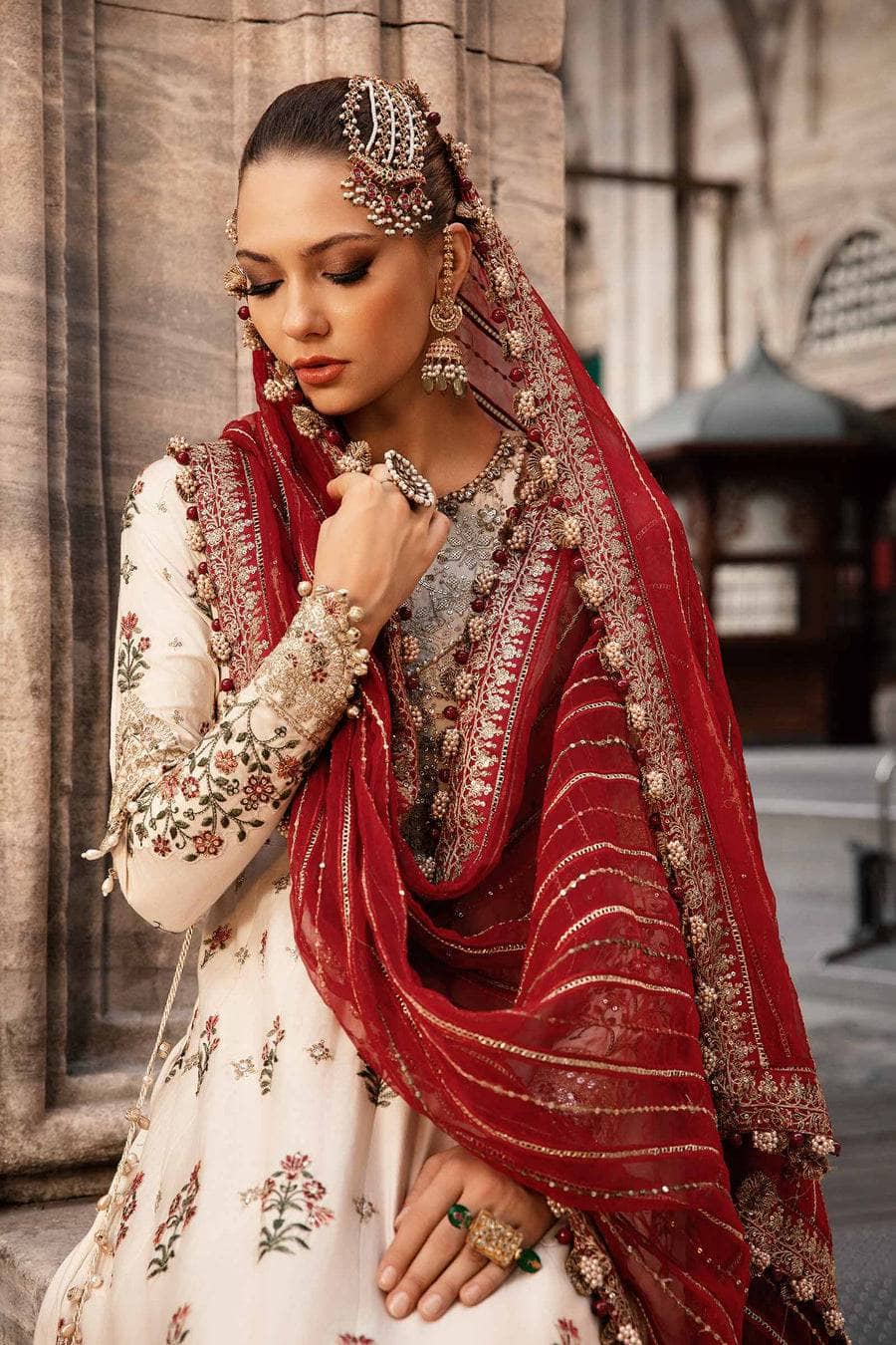 Maria b sateen Chiffon Pakistani Suit Restocked/Maria B Sateen 24/CST-801