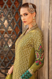 Maria b sateen Chiffon Pakistani Suit Restocked/Maria B Sateen 24/CST-803