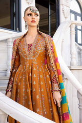 Maria b sateen Chiffon Pakistani Suit Restocked/Maria B Sateen 24/CST-812