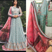 Stitched/Maria B Sateen/Large/CST-201-AZURE BLUE AND CANDY