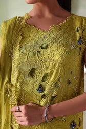 Hot🔥Seller/Maria B Soiree Luxury Formals 26/Bemberg Raw Silk Suit/Lime Green
