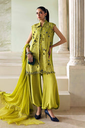 Hot🔥Seller/Maria B Soiree Luxury Formals 26/Bemberg Raw Silk Suit/Lime Green