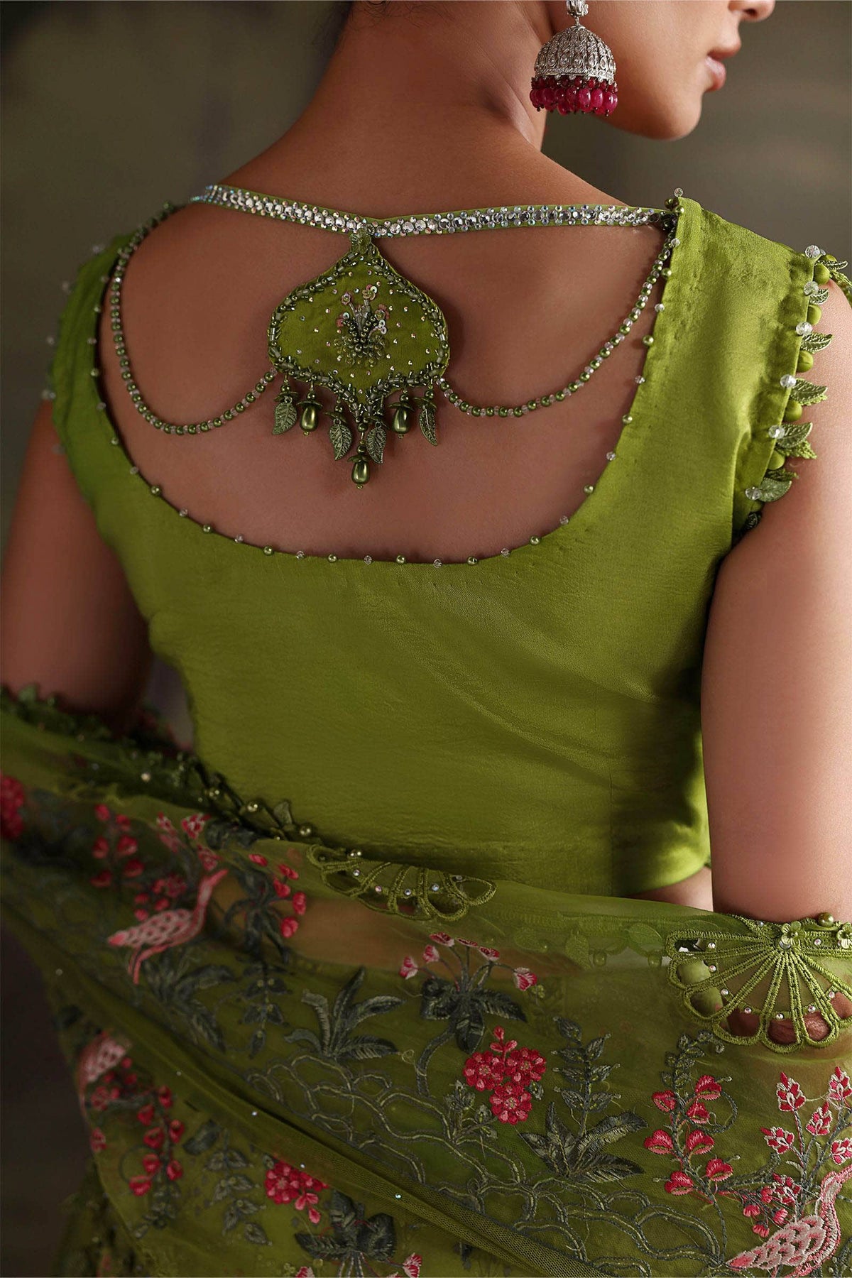 Maria B Soiree Luxury Formals 26/Raw Silk Suit/Peridot Green