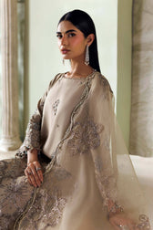 Maria B Soiree Luxury Formals 26/Tusser Silk Suit/Champagne Beige-Coffee