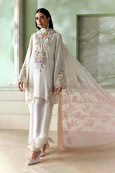 Maria B Soiree Luxury Formals 26/Tusser Silk Suit/Off White