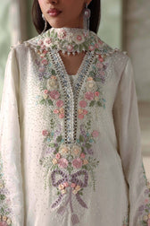 Maria B Soiree Luxury Formals 26/Tusser Silk Suit/Off White