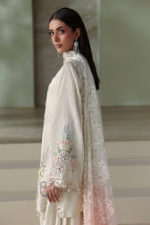 Maria B Soiree Luxury Formals 26/Tusser Silk Suit/Off White