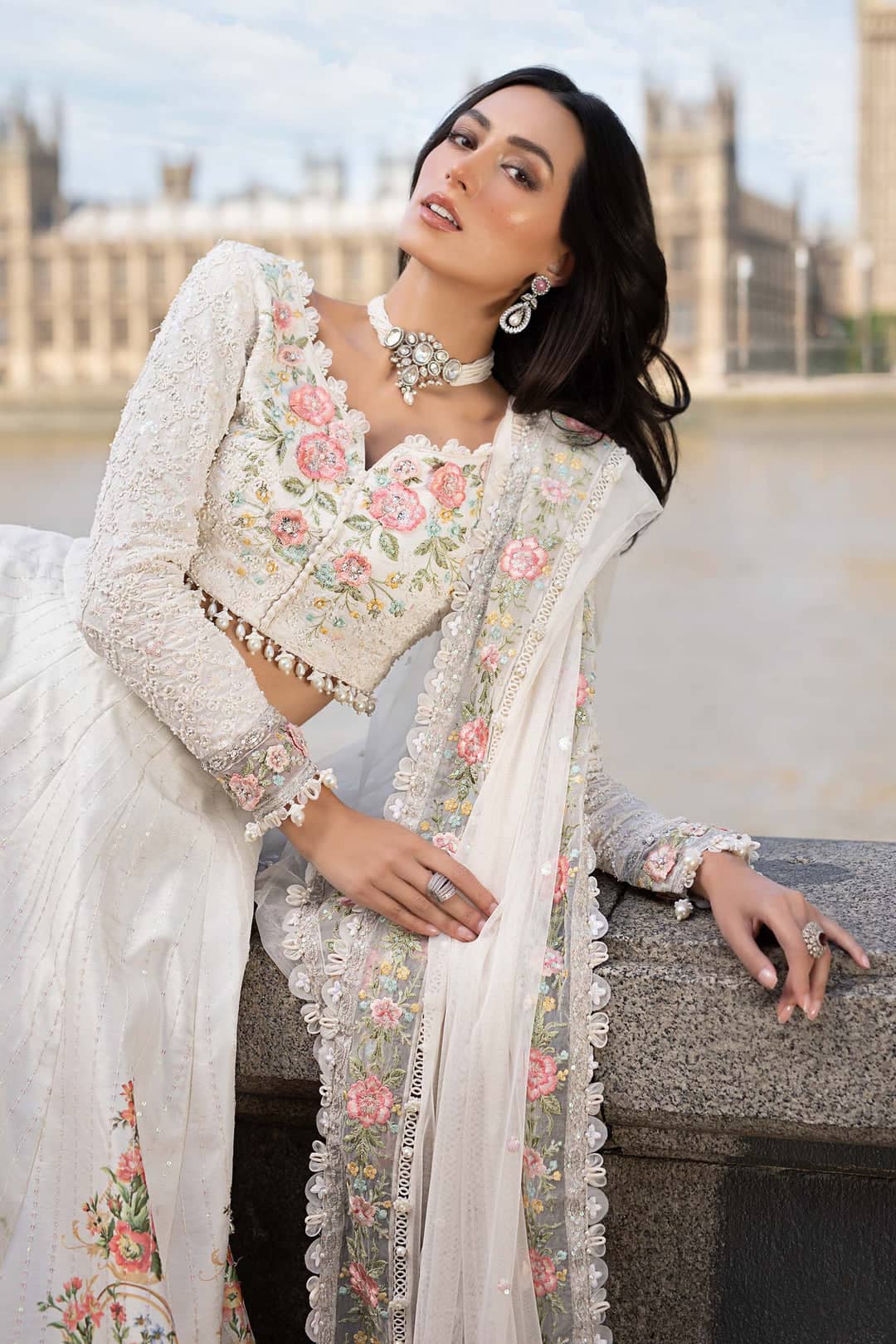 Restocked/Maria B Soiree Luxury Formals/Off White/D 2