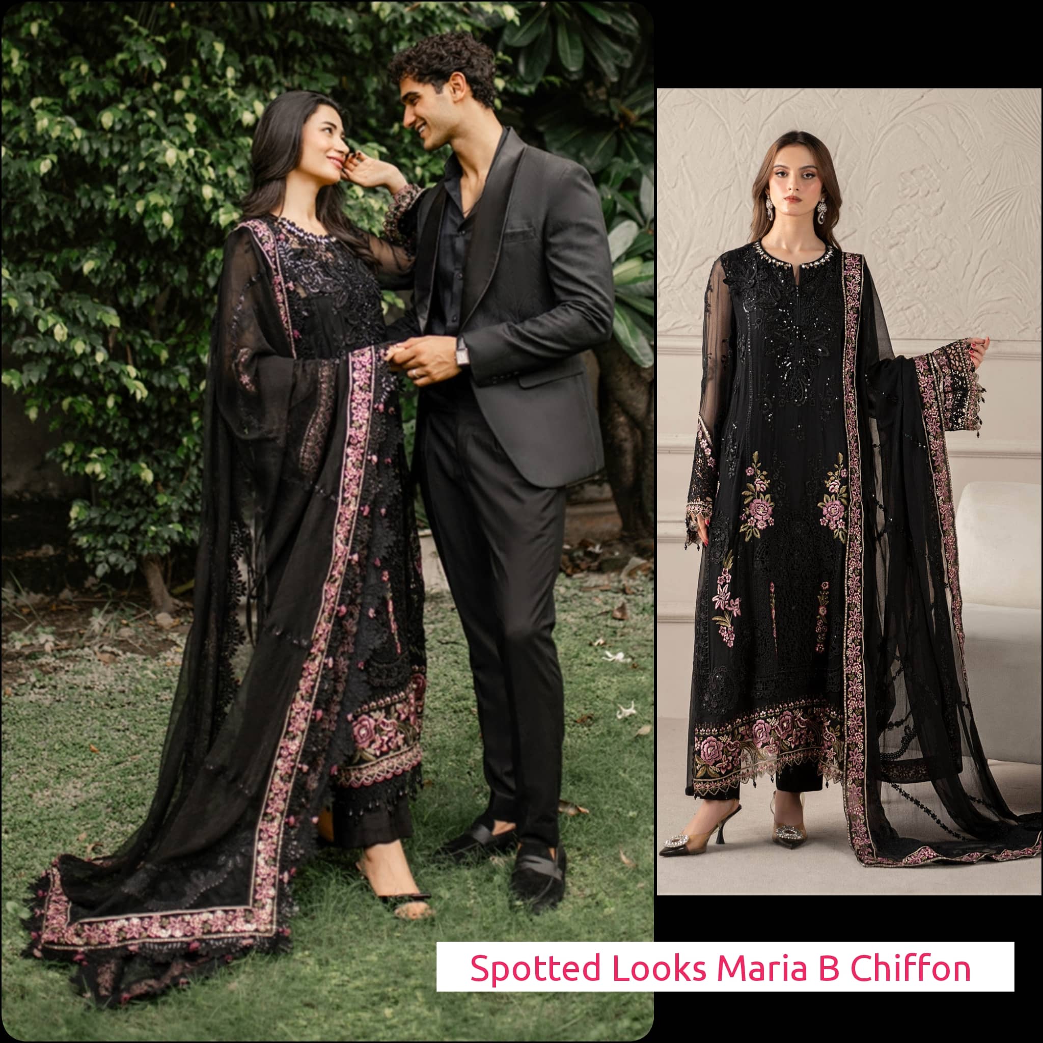 Spotted in Sale‼️Maria B Chiffon/MPC-25-104/Black