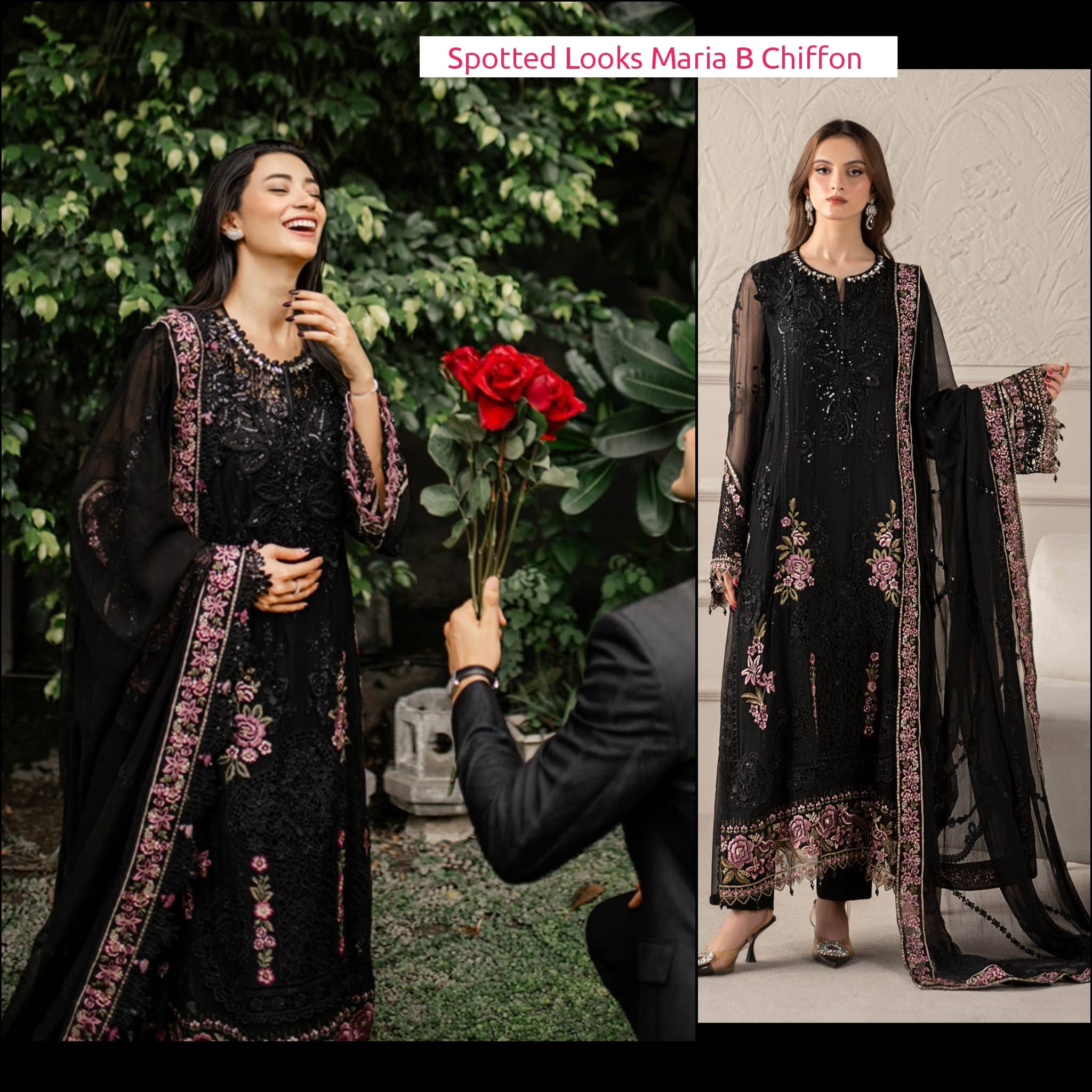 Spotted in Sale‼️Maria B Chiffon/MPC-25-104/Black