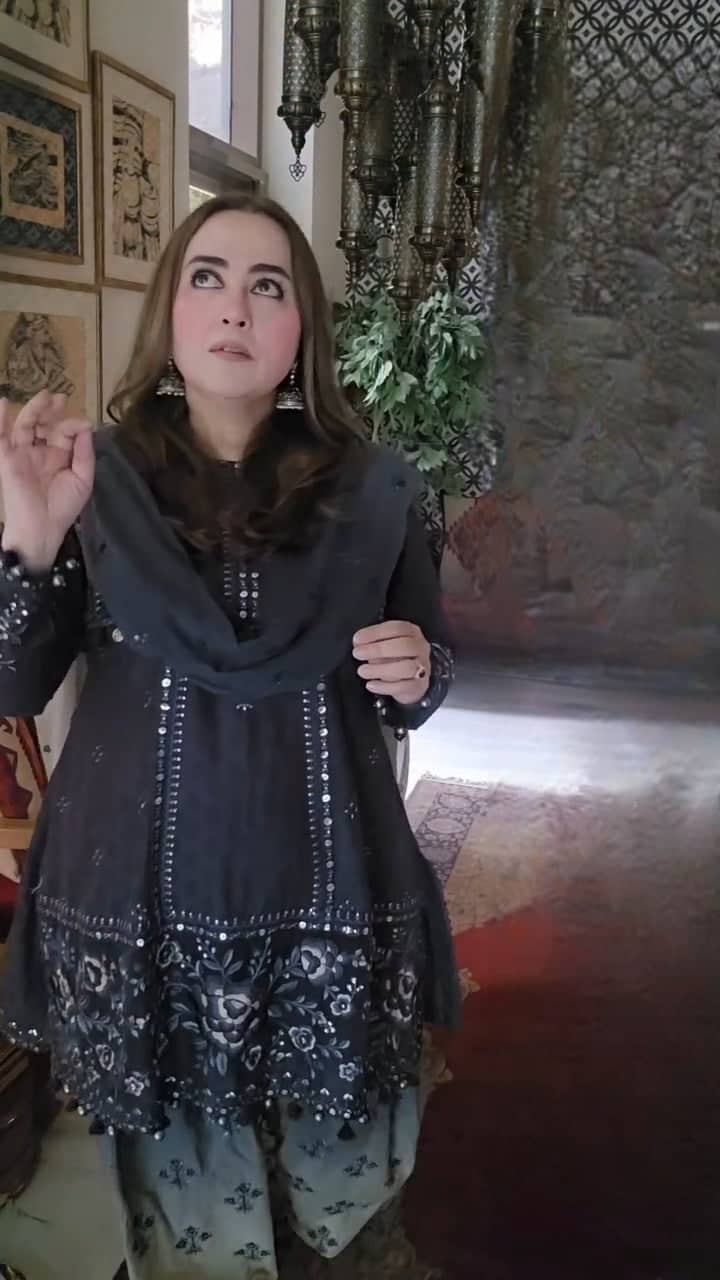 Spotted in Maria B Lawn 26/2B/Navy & Coffee