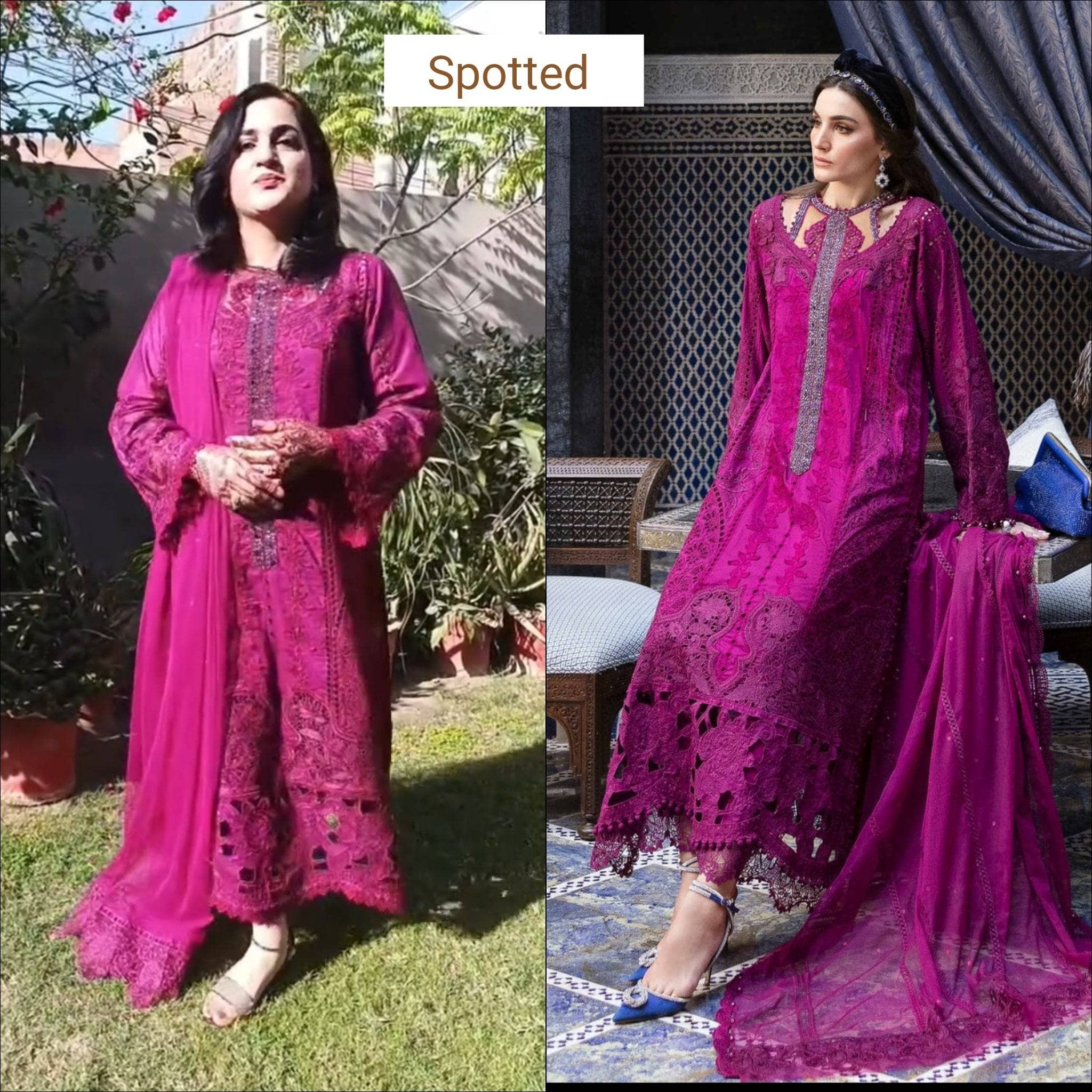 Spotted in Maria B Luxury Lawn 25/2B/Magenta