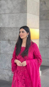 Spotted in Maria B Luxury Lawn 25/8A/Fuchsia Pink