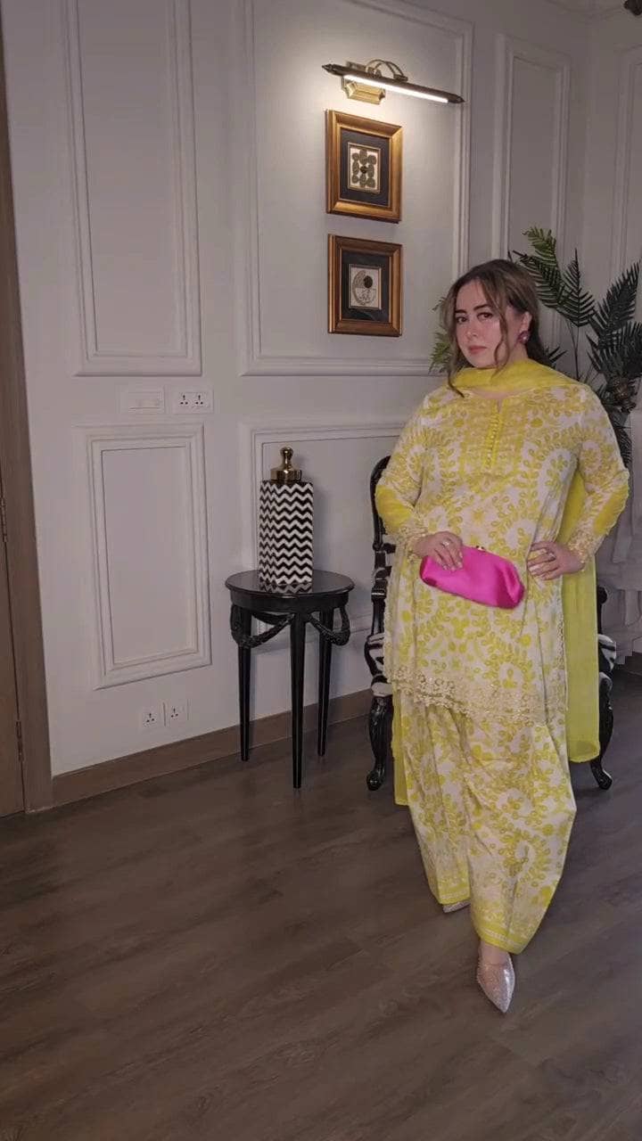 Spotted in Maria B M Prints 25/White & Yellow/4A