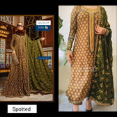 Stitched Maria B Linen/Large/DL-912-Brown