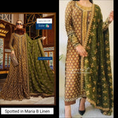 Stitched Maria B Linen/Large/DL-912-Brown
