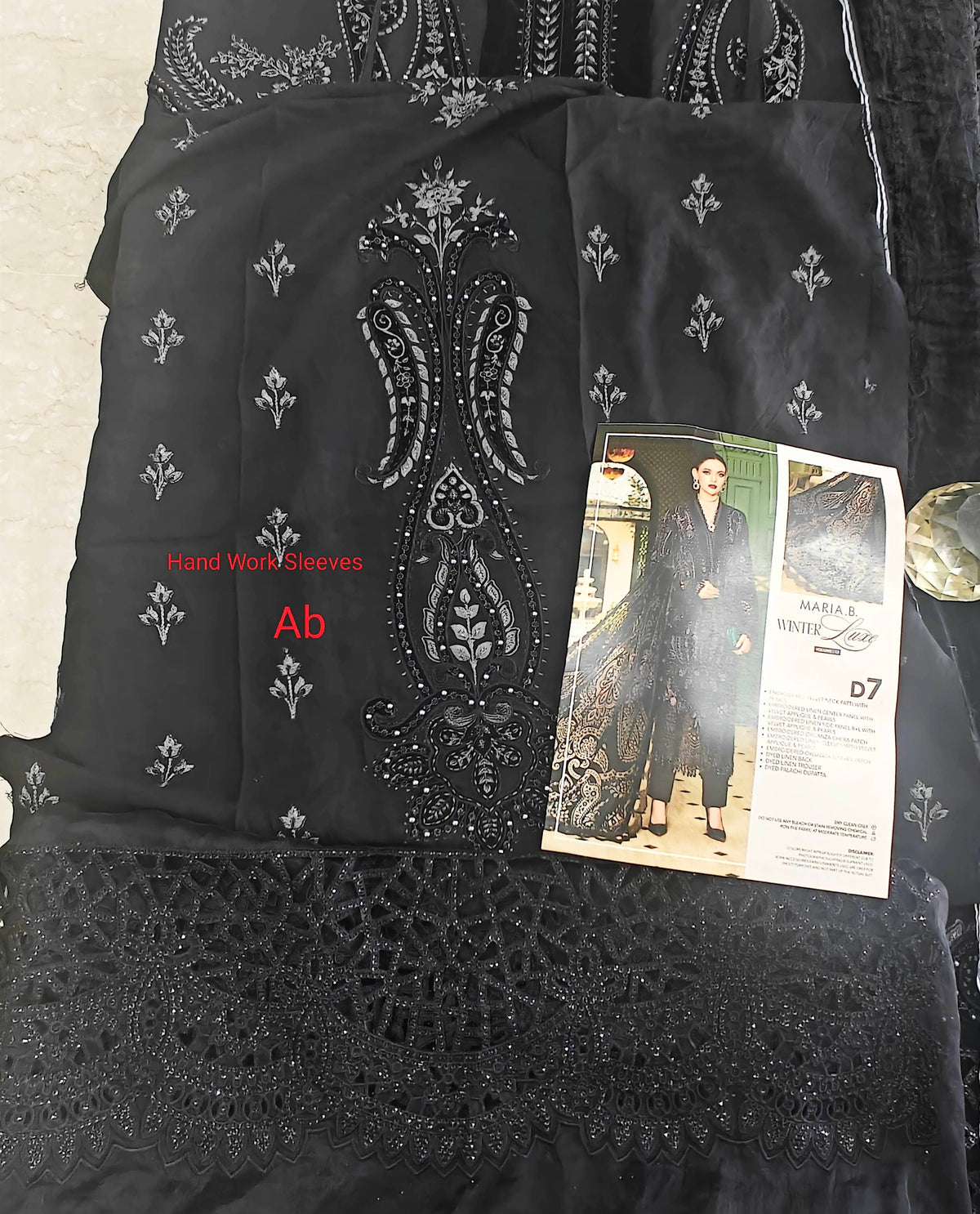 Open Pic/Hot Seller🔥Maria B Winter Luxe/Velvet Palachi Shawl/07/Black