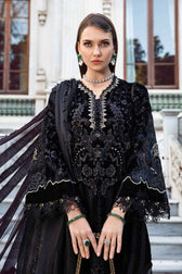 Restocked/Maria B Linen 23/Black & Gold DL-1111