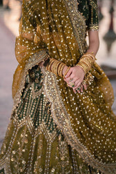 Mohsin Naveed Ranjha Chiffon Pakistani Suit Mohsin Naveed Ranjha 25/Makhfi/Shaadi Collection/Afsana/Green